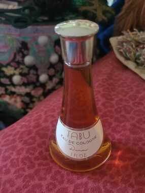 Tabu Eau de Cologne Vintage  Glass Bottle Full Bottle